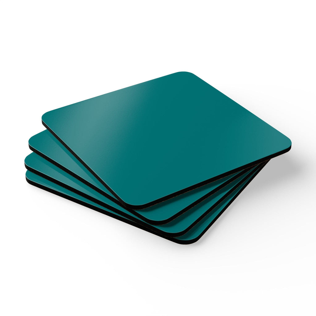 Handcrafted Square Coaster Set of 4 Dark Teal Green-0