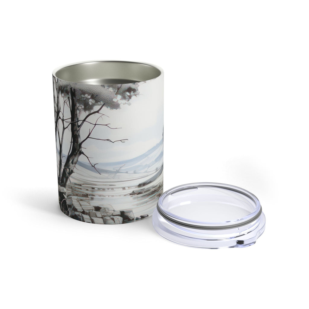 Insulated Tumbler 10oz Still Waters Watercolor Peaceful Lake Print-4