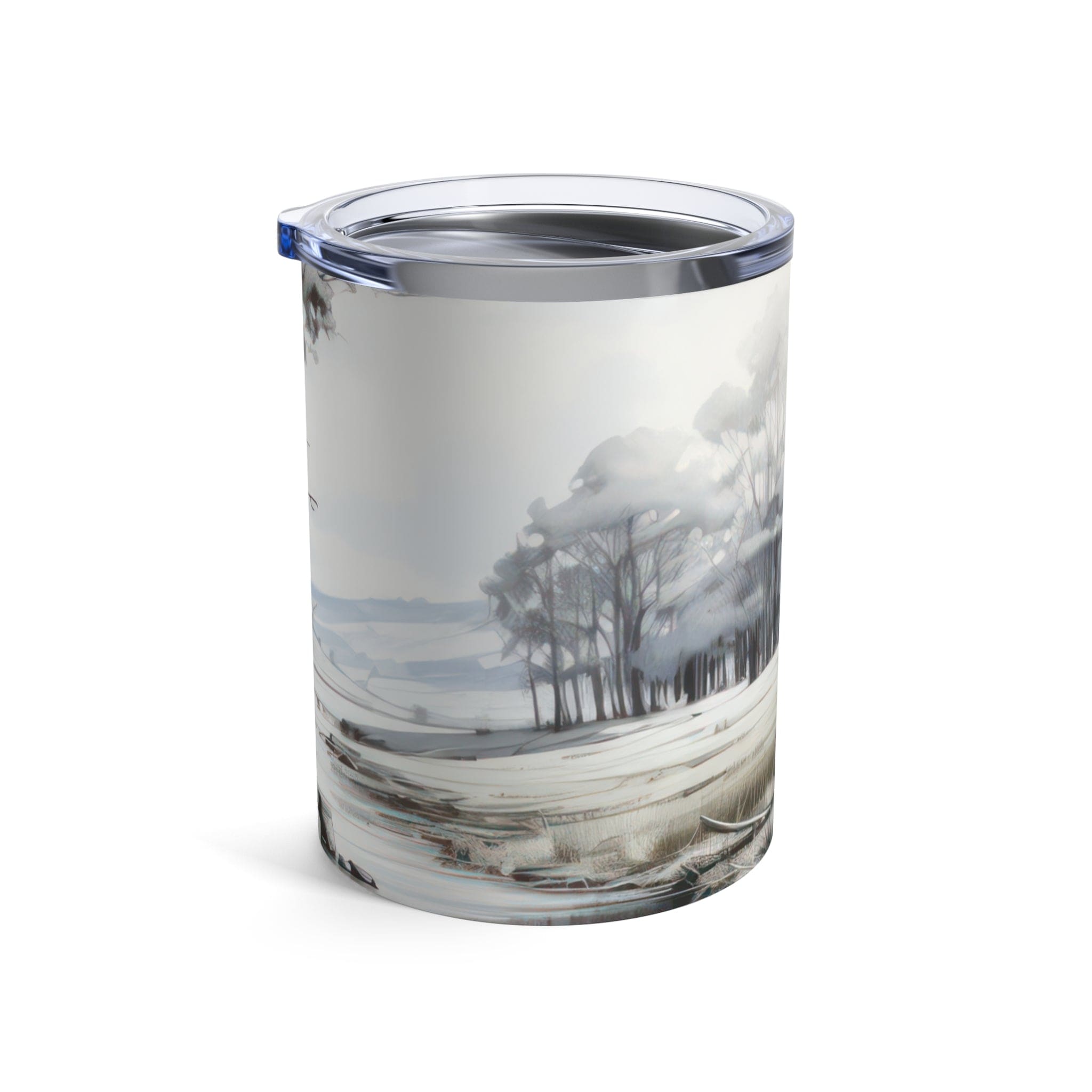 Insulated Tumbler 10oz Still Waters Watercolor Peaceful Lake Print-3