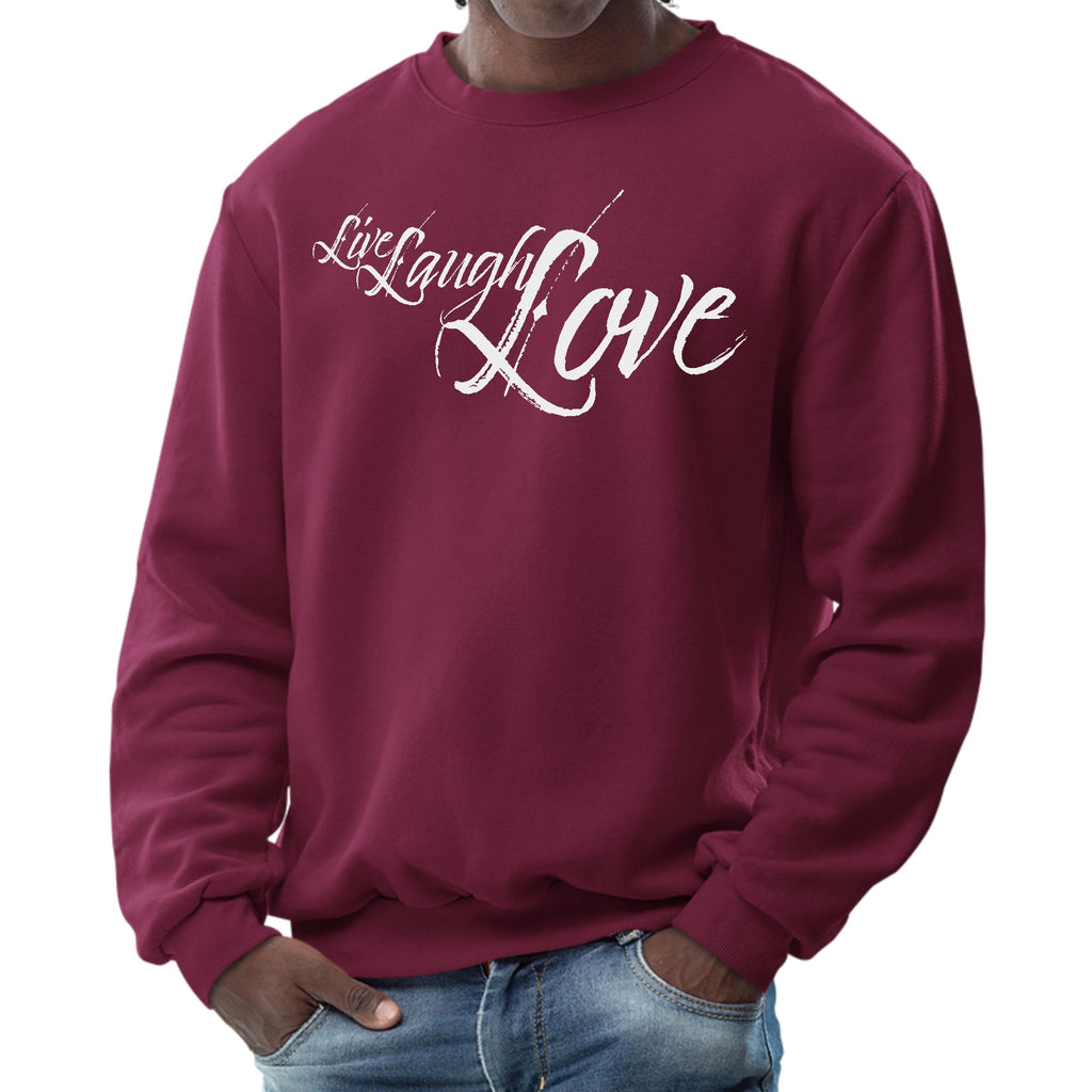 Mens Graphic Sweatshirt - Live Laugh Love Light Grey-4